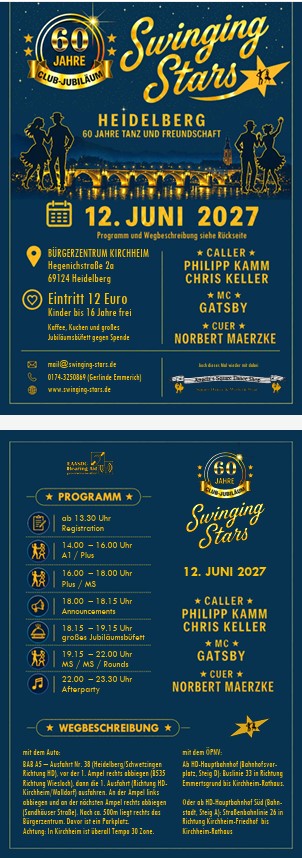 Flyer 60. Jubileum swinging Stars